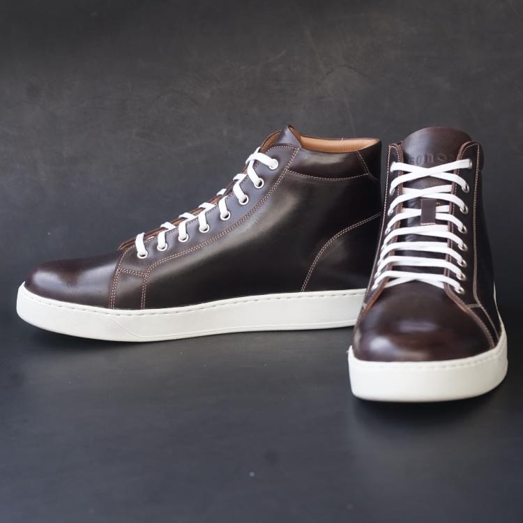 Songo High Top Rubber Sole Sneakers with Pull Up Leather
